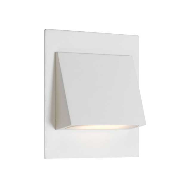 Brea White Cool White LED Wedge Offset Recessed Stair Fixture