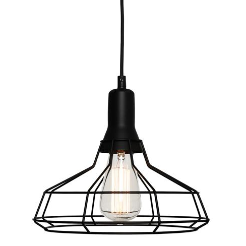 Cage Medium Industrial Black Vintage Pendant
