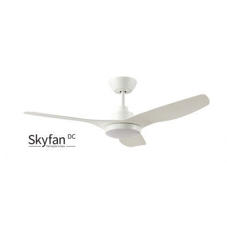 DC 3 48"/1200mm 3 Blade White with LED Light DC Motor Glass Fibre Composite Ceiling Fan