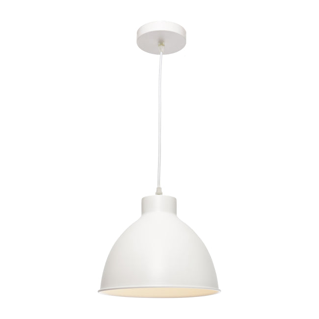 Dome White Industrial Pendant