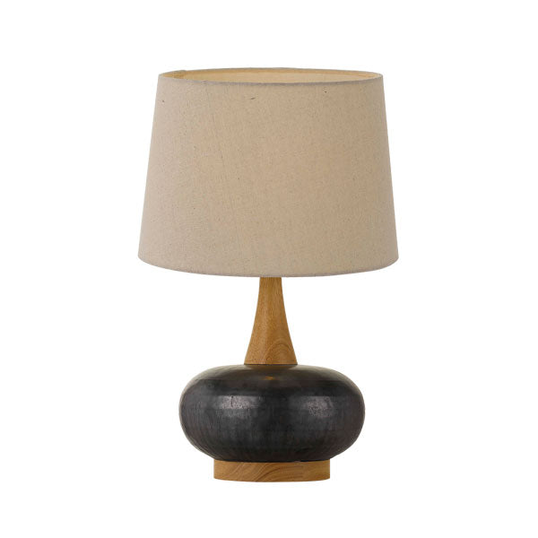 Earl Black and Oak Ovate Base Table Lamp