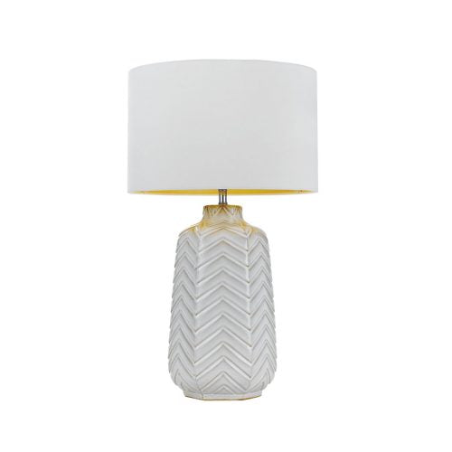 Esmo Zigzag Ceramic Hex Base Table Lamp
