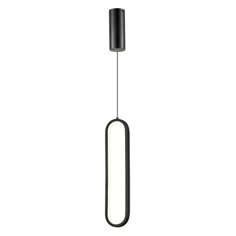 Oval 1 Light Black 5000k Contemporary Pendant