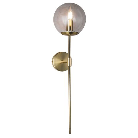 Merci 1 Light Gold and Cognac Glass Modern Retro Wall Light