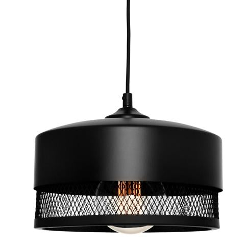 Galahad Medium Mesh Cylindrical Black Pendant