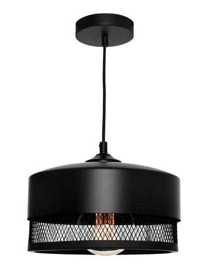 Galahad Medium Mesh Cylindrical Black Pendant