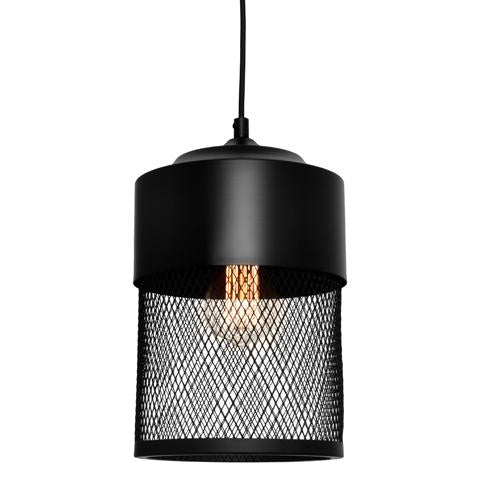 Galahad Small Mesh Cylindrical Black Pendant