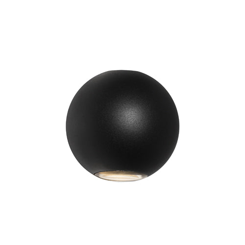 Genoa Architectural Up and Down Round Black Wall Light