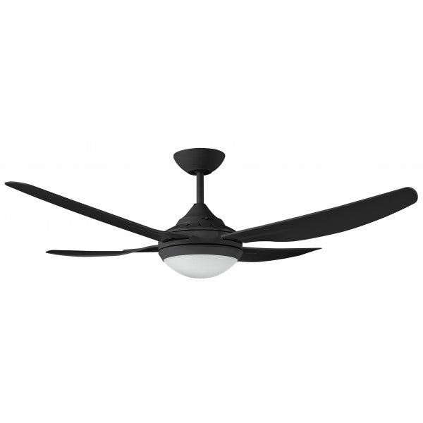 Harmony II 1200mm LED Black ABS Plastic Contoured 4 Blade Ceiling Fan with Light by Ventair