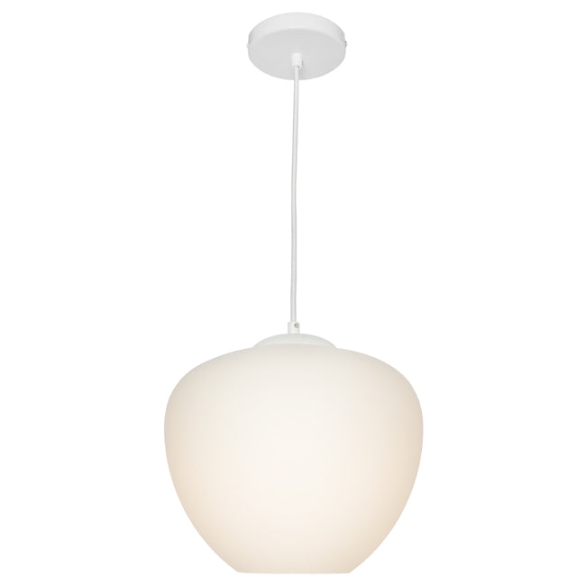 Helena Small White Glass Modern Pendant