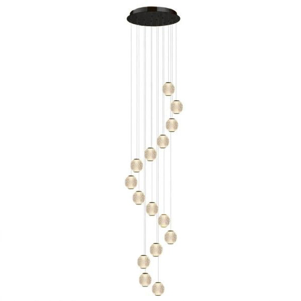 Langdon 15 Light Black 3000k Clear Optical Acrylic Ball Pendant