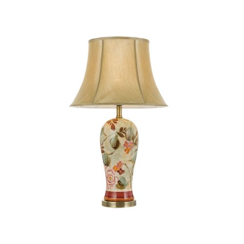 Lantau Floral and Bird Print Vase Table Lamp