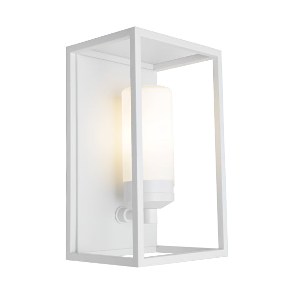 Liam Box Lantern Exterior Wall Light White