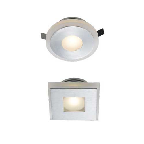 Lima Round-830 Frost Glass and Aluminium Recessed Wall Stair Fixture