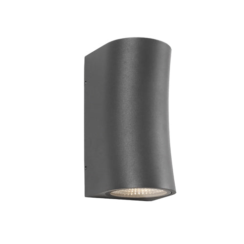 Lisbon Curved Exterior Up and Down Charcoal Wall Light