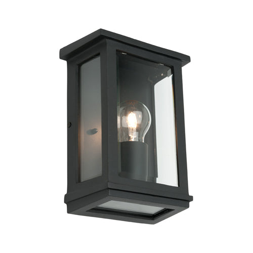 Madrid Small Box Black Frame Exterior Wall Light