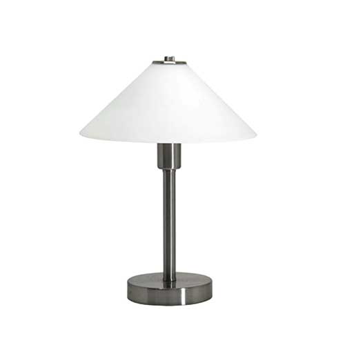 Ohio Gunmetal Opal Tapered Glass Shade Touch Lamp