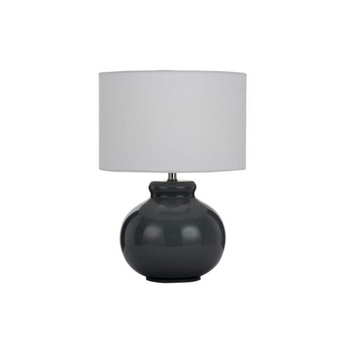 Olga Grey and White Plain Sphere Base Table Lamp