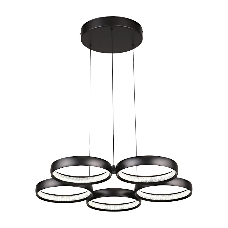 Olympus 5 Light Black Ring LED Tri-Colour Pendant