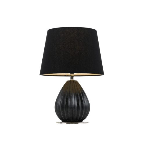 Orson Black Marble Ridged Table Lamp