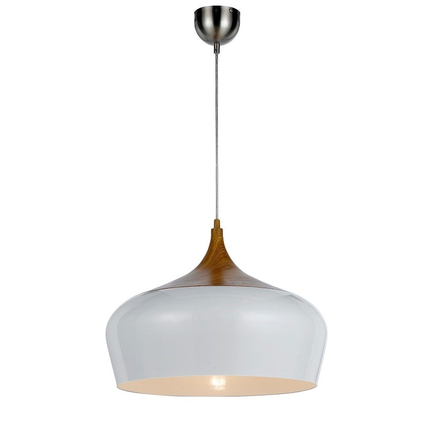 Polk 46 White and Oak Modern Pendant