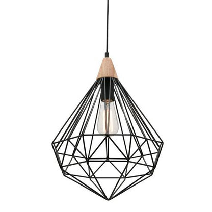 Raglan Industrial Black and Timber Vintage Pendant