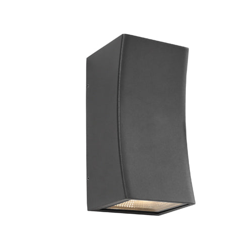 Ramada Curved Exterior Up and Down Charcoal Wall Light