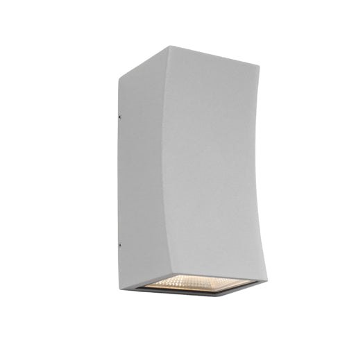 Ramada Curved Exterior Up and Down Silver Wall Light