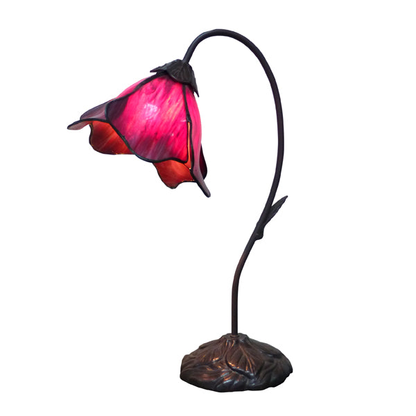 Tiffany Single Red Lotus Table Lamp