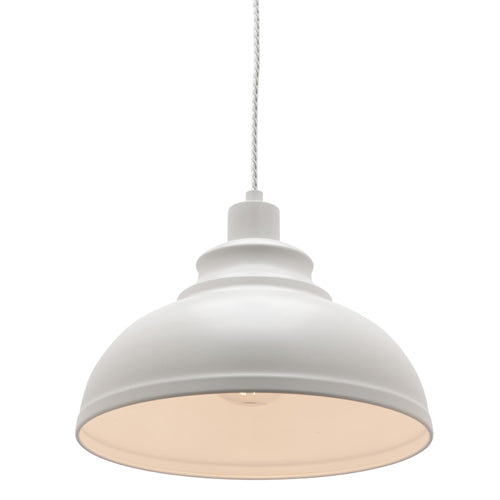 Risto White Industrial Dome Pendant