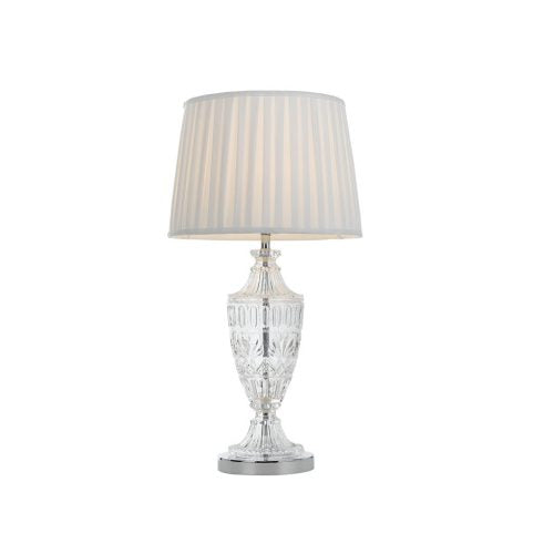 Sigrid Chrome with Large Crystal Glass Base Table Lamp