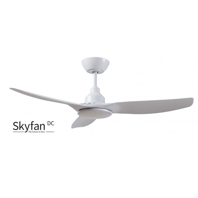 Skyfan 48"/1200mm 3 Blade White with LED Light DC Motor Glass Fibre Composite Ceiling Fan