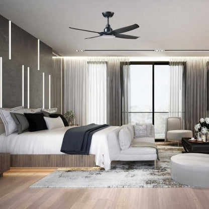 Skyfan 48&quot;/1200mm 4 Blade Black with LED Light DC Motor Glass Fibre Composite Ceiling Fan