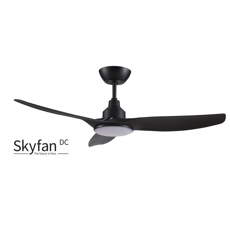 Skyfan 52"/1300mm 3 Blade Black with LED Light DC Motor Glass Fibre Composite Ceiling Fan