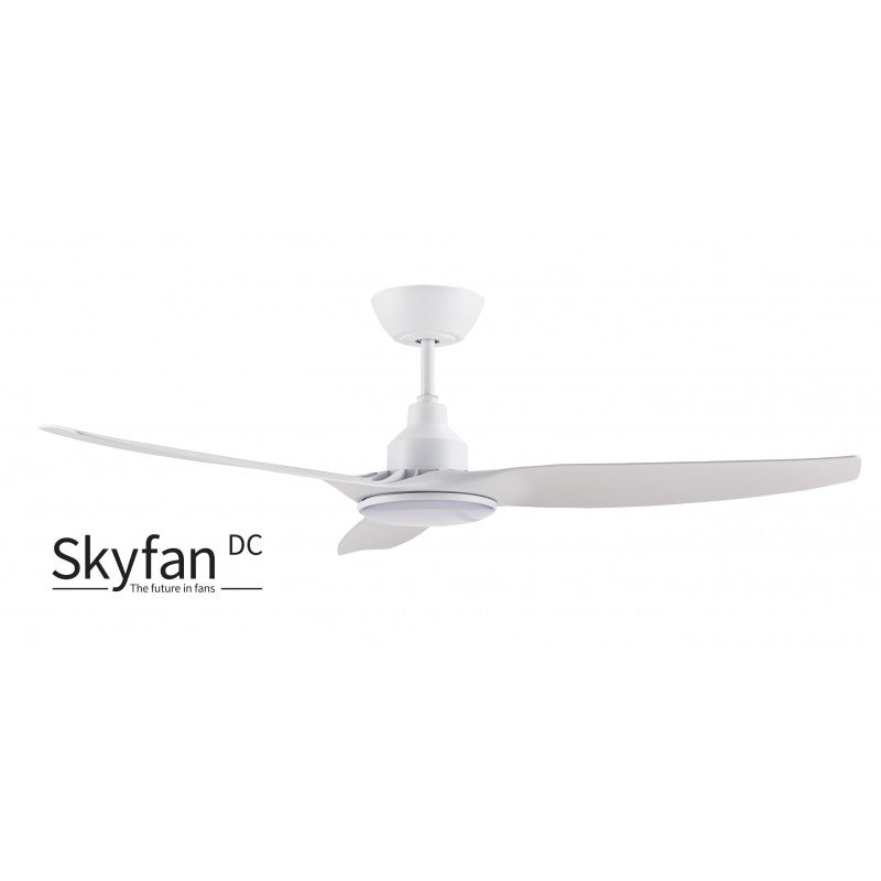 Skyfan 52"/1300mm 3 Blade White with LED Light DC Motor Glass Fibre Composite Ceiling Fan