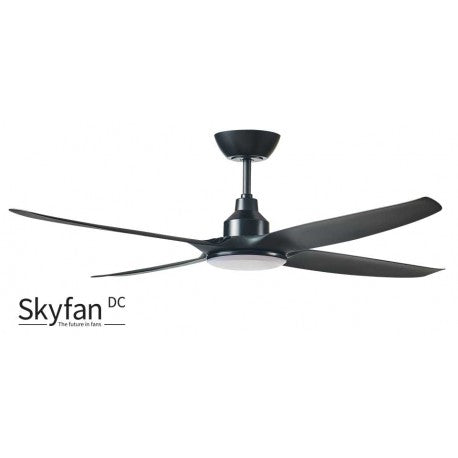 Skyfan 56&quot;/1400mm 4 Blade Black with LED Light DC Motor Glass Fibre Composite Ceiling Fan