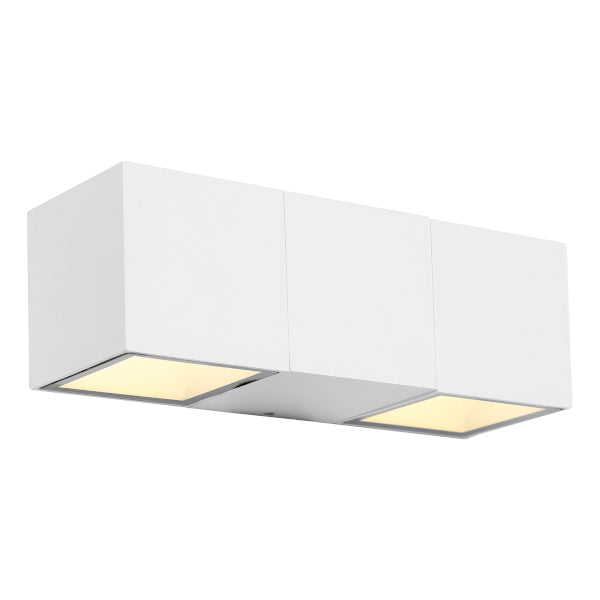 Solano Rectangle Exterior Up and Down White Wall Light
