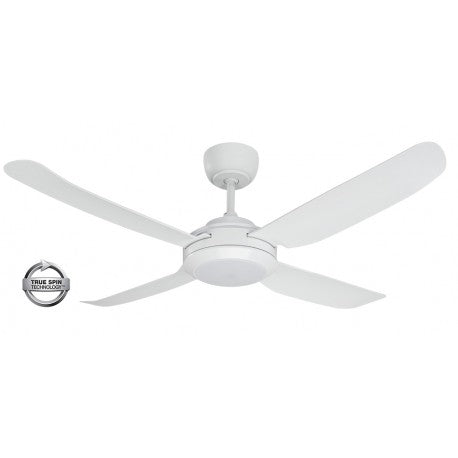 Spinika II 48&quot;/1220mm White with LED Light Glass Fibre Composite Plastic AC Motor Ceiling Fan