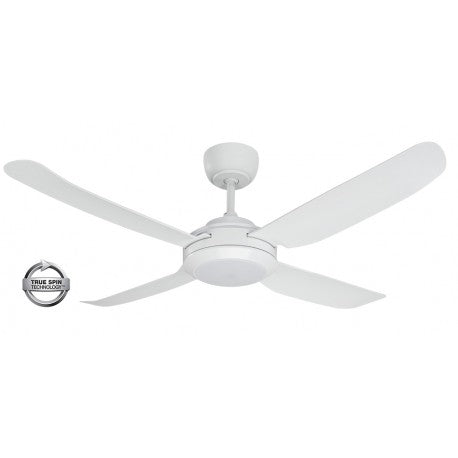 Spinika II 48"/1220mm White with LED Light Glass Fibre Composite Plastic AC Motor Ceiling Fan