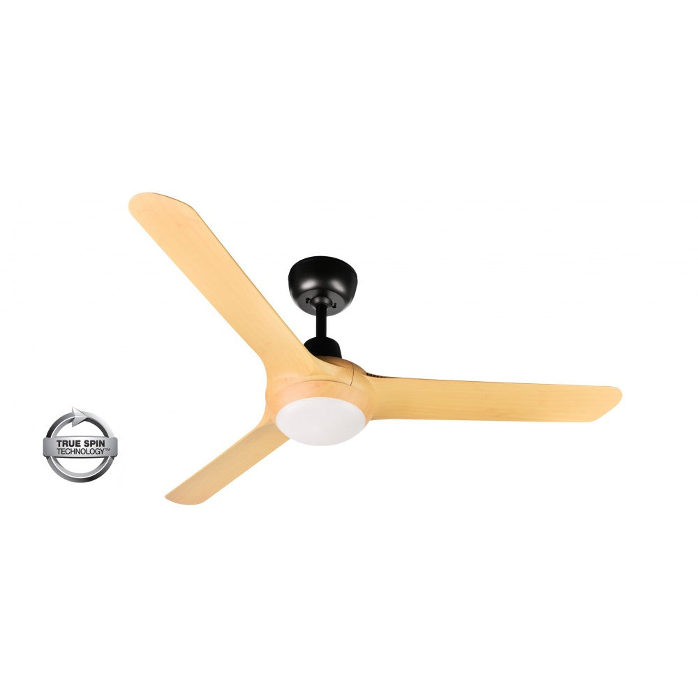 Spyda 50&quot;/1250mm 3-Blade Bamboo with LED Light ABS Plastic Ceiling Fan By Ventair
