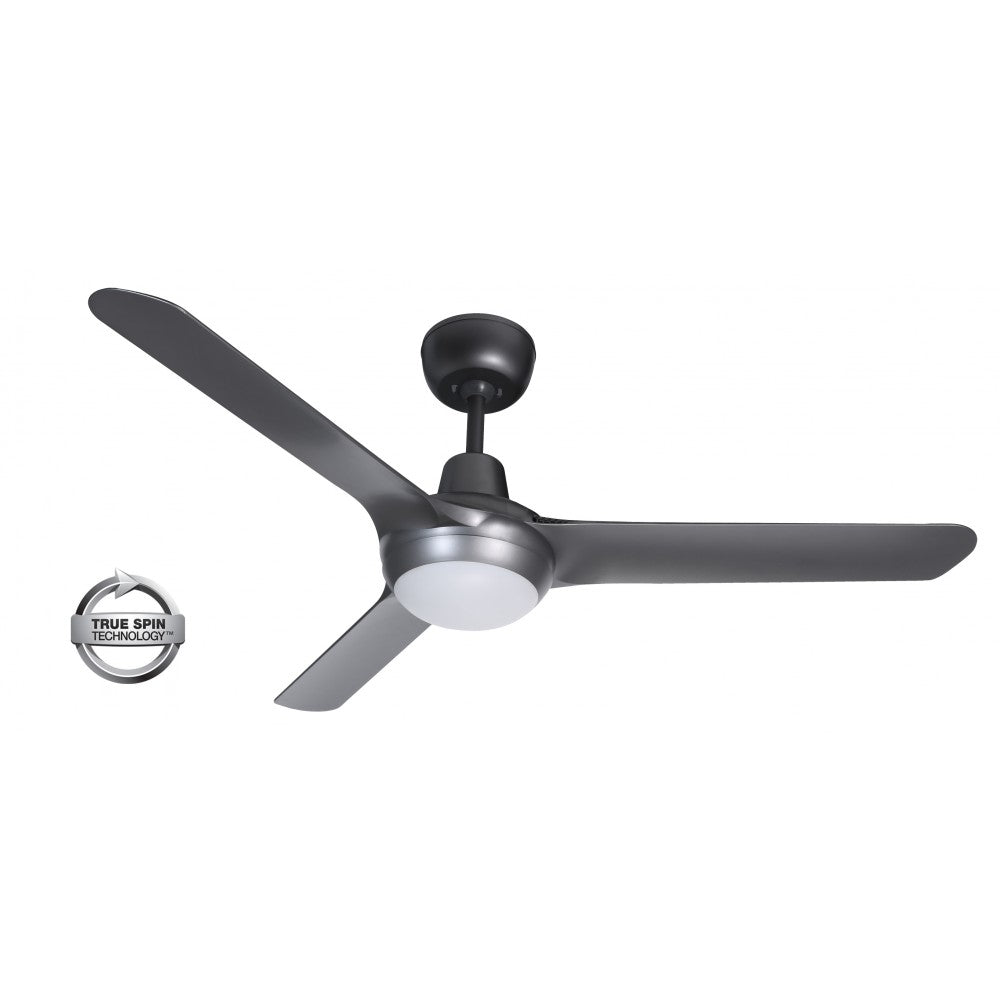 Spyda 50&quot;/1250mm 3-Blade Titanium with LED Light ABS Plastic Ceiling Fan By Ventair