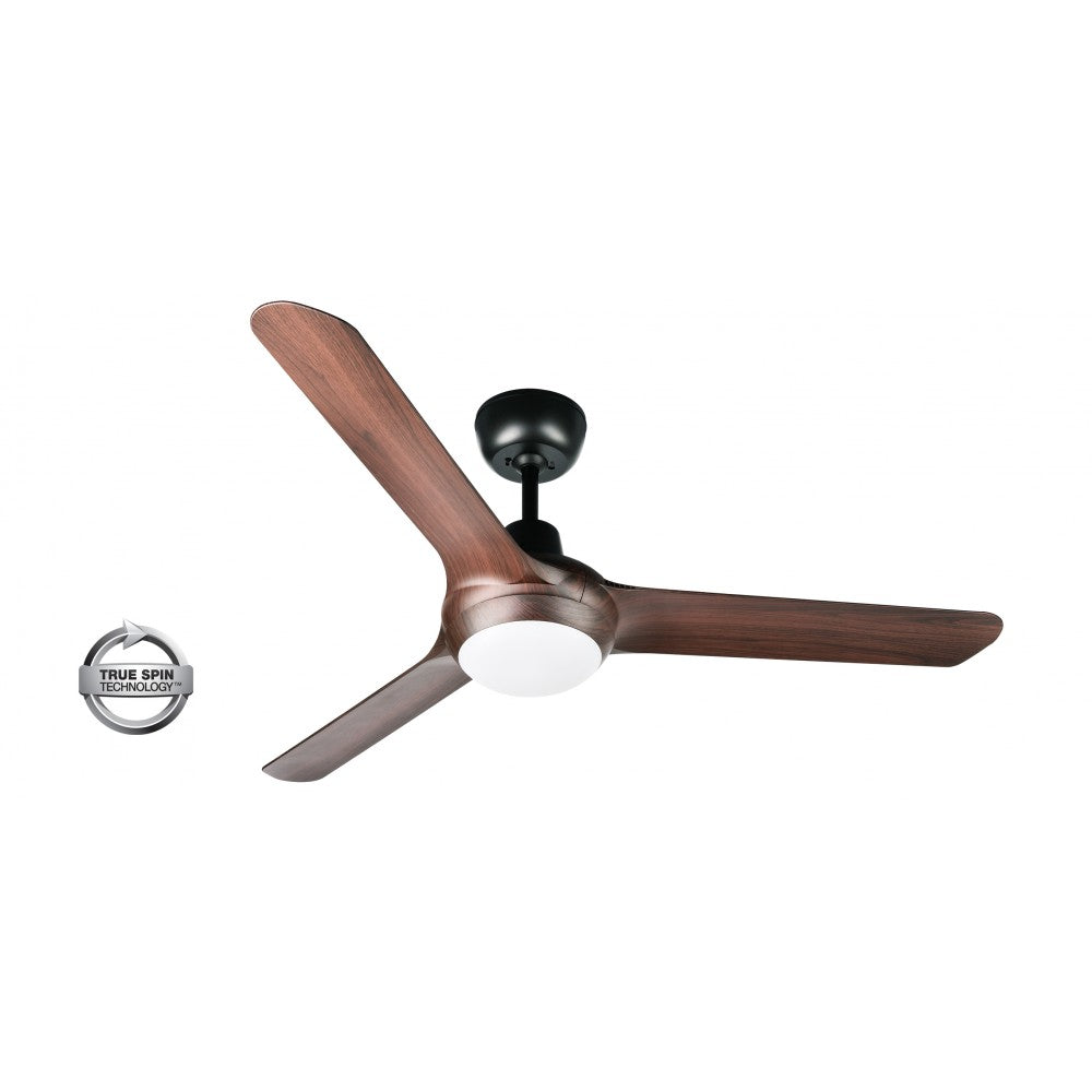 Spyda 50&quot;/1250mm 3-Blade Walnut with LED Light ABS Plastic Ceiling Fan By Ventair