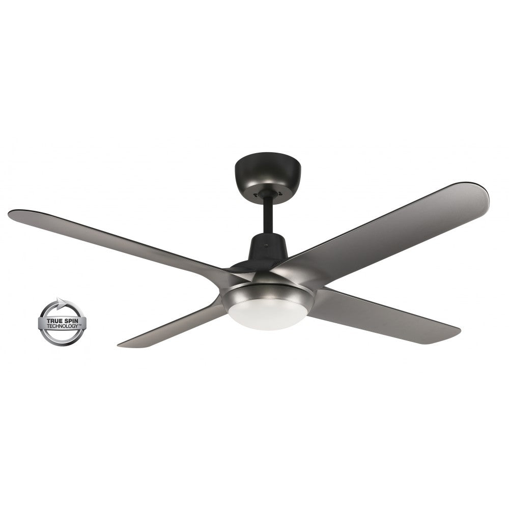 Spyda 50&quot;/1250mm 4-Blade Titanium with LED Light ABS Plastic Ceiling Fan by Ventair