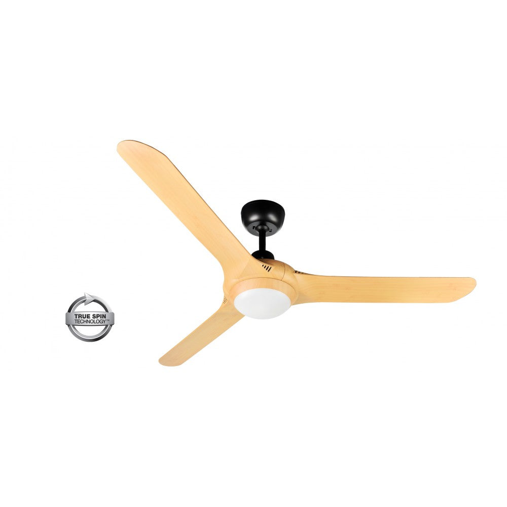 Spyda 56&quot;/1400mm 3-Blade Bamboo and LED Light ABS Plastic Ceiling Fan By Ventair
