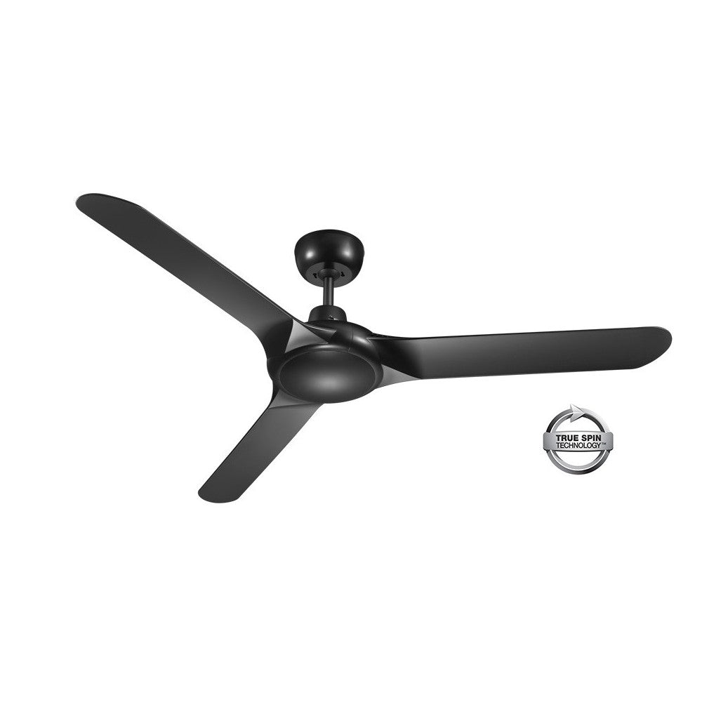 Spyda 56&quot;/1400mm 3-Blade Black ABS Plastic Ceiling Fan By Ventair