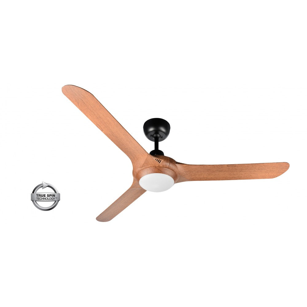 Spyda 56&quot;/1400mm 3-Blade Teak and LED Light ABS Plastic Ceiling Fan By Ventair