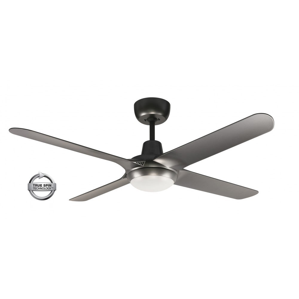 Spyda 56&quot;/1400mm 4-Blade Titanium with LED Light ABS Plastic Ceiling Fan by Ventair
