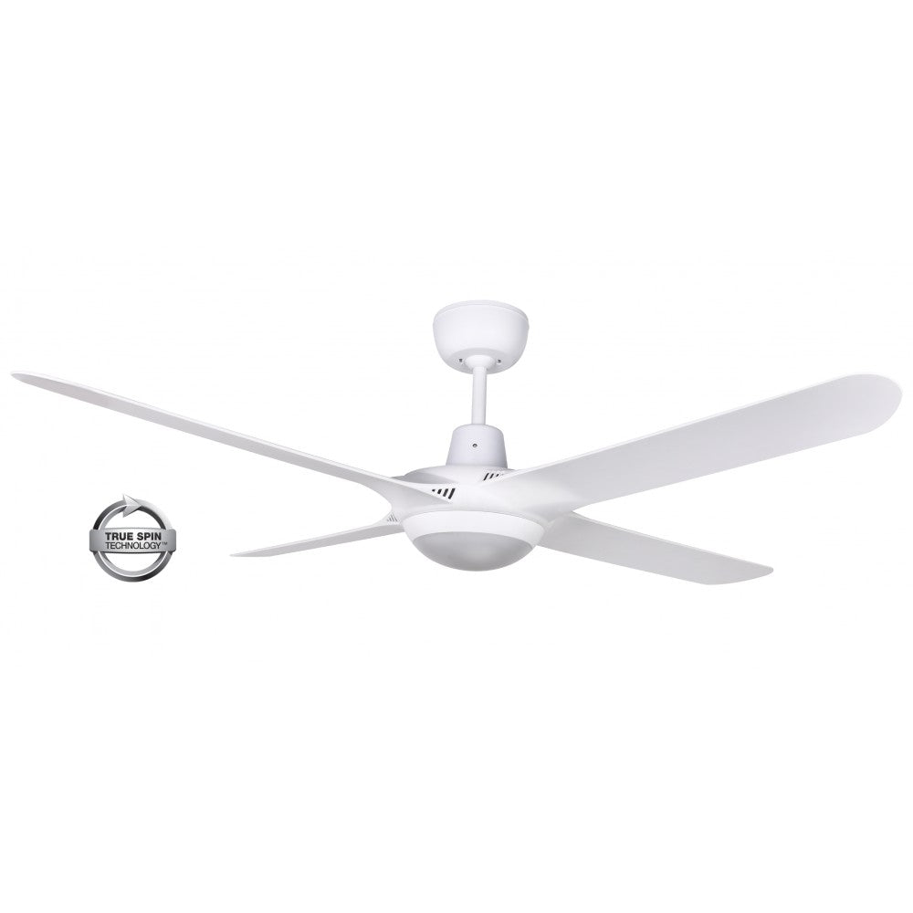 Spyda 56&quot;/1400mm 4-Blade White with LED Light ABS Plastic Ceiling Fan by Ventair