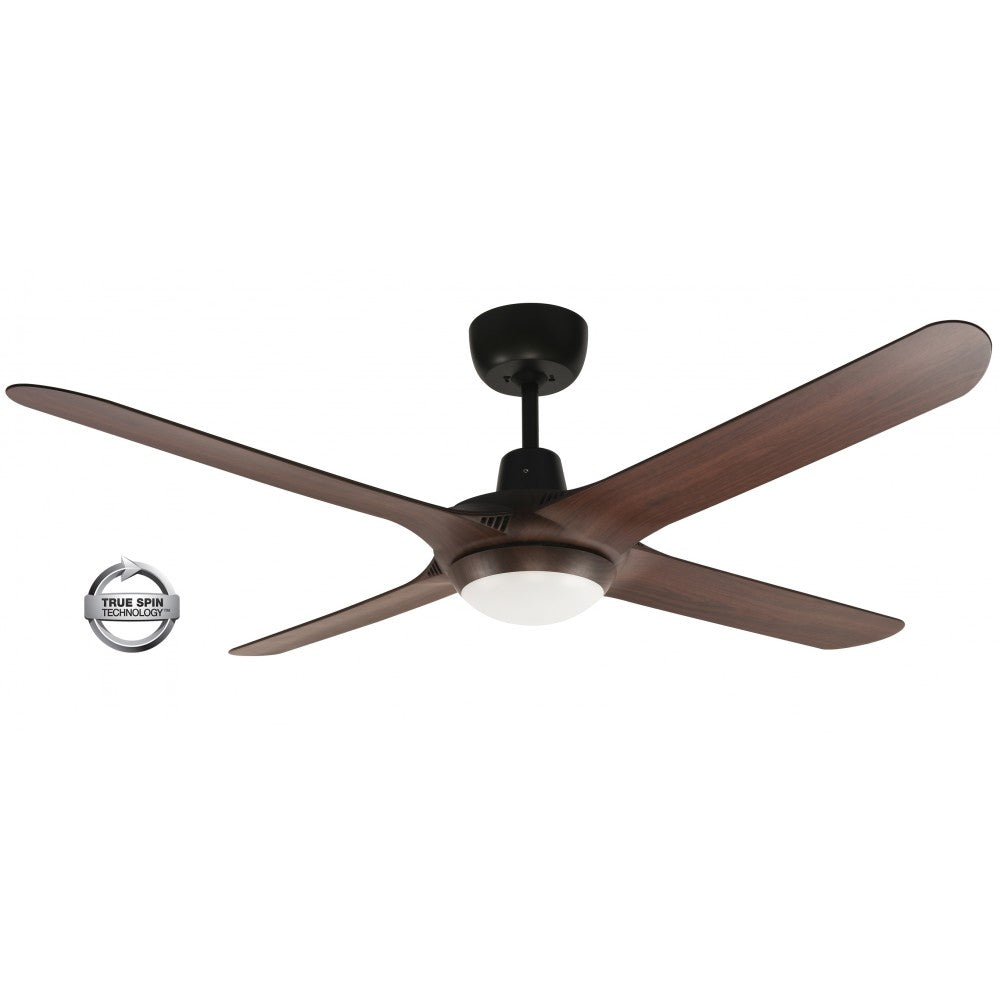 Spyda 56&quot;/1400mm 4-Blade Walnut with LED Light ABS Plastic Ceiling Fan by Ventair