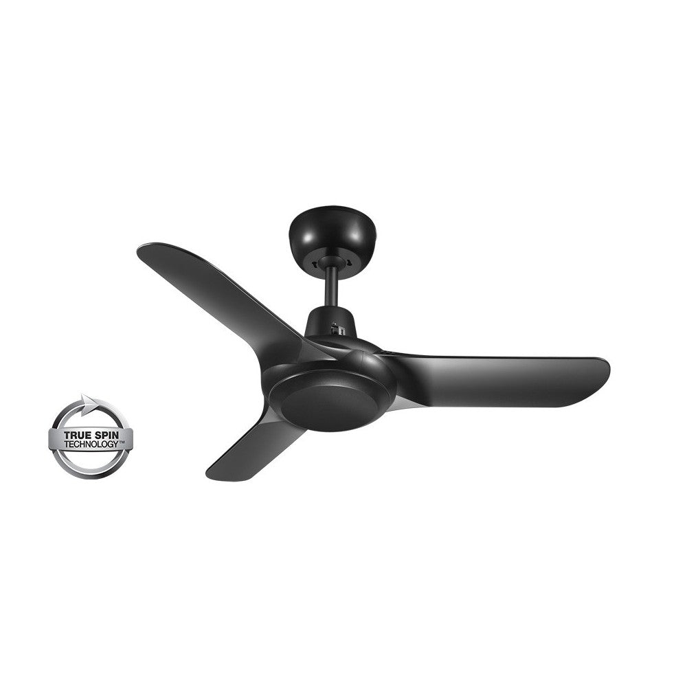 Spyda 36&quot;/900mm 3-Blade Black ABS Plastic Ceiling Fan By Ventair